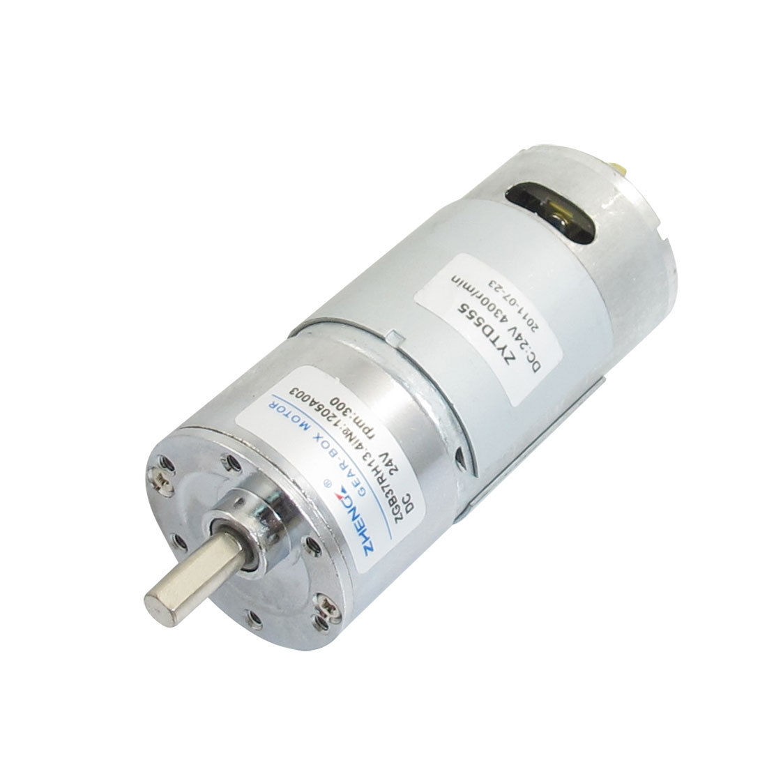 DC 24V 300RPM 2-Pin Terminals Power Electric Gear Motor ZGB37RH