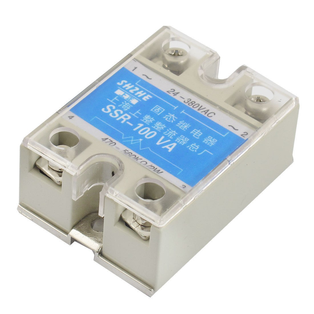 SSR-100VA 100A AC 24-380V Output Covered Adjustable Solid State Module Relay
