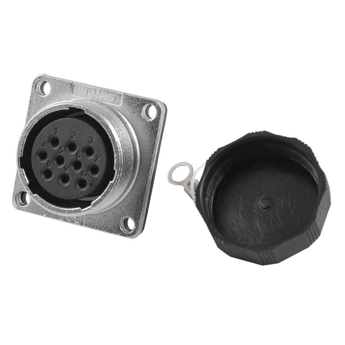 1.5mm Dia Pins Alumnium Square Panel Aviation Connector Adapter Plug