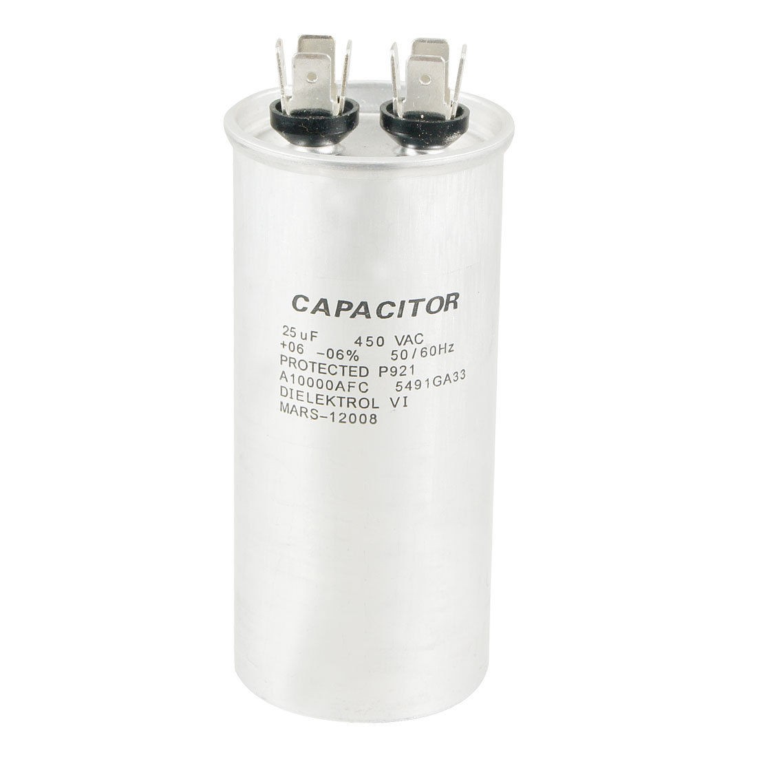 450VAC 25uF Cylindrical Air Conditioning Fan Motor Running P921 Capacitor