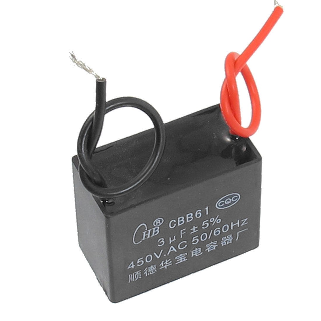 CBB61 3uF AC450V Rectangle Non Polar Motor Running Capacitor