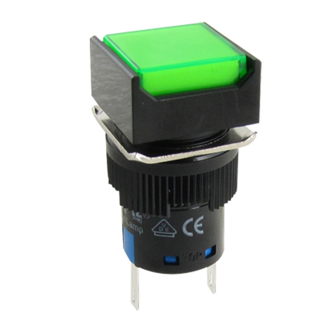 DC 24V Green Square Button Indicator Signal Lamp Light