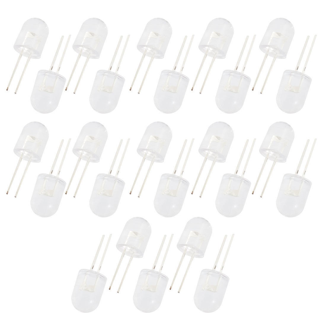 25 Pcs 3.5V 8mm Head Dia 2 Pin LED Light Emitting Diode White