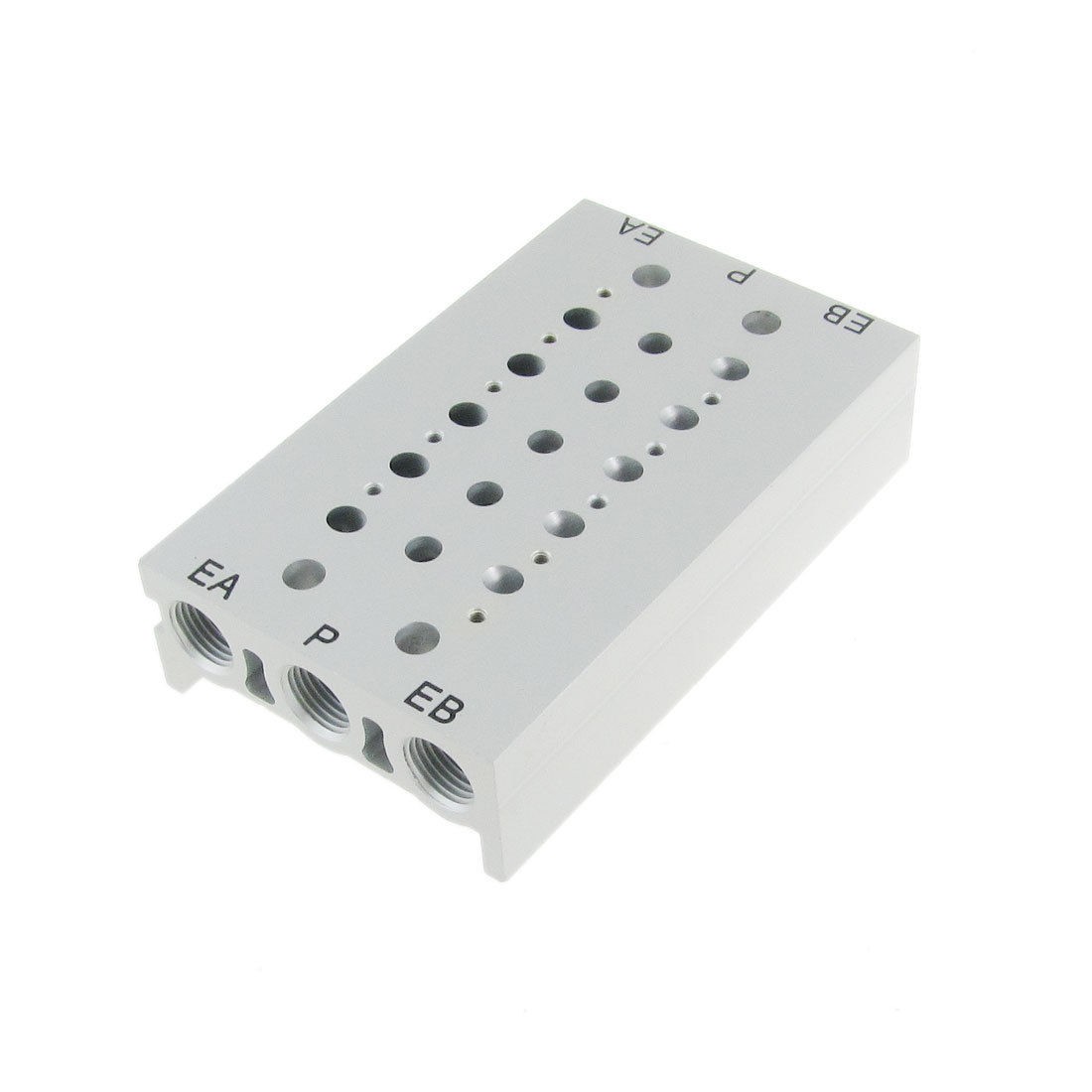 Rectangle Aluminum Block Manifold Solenoid Valve Base 5 Stations