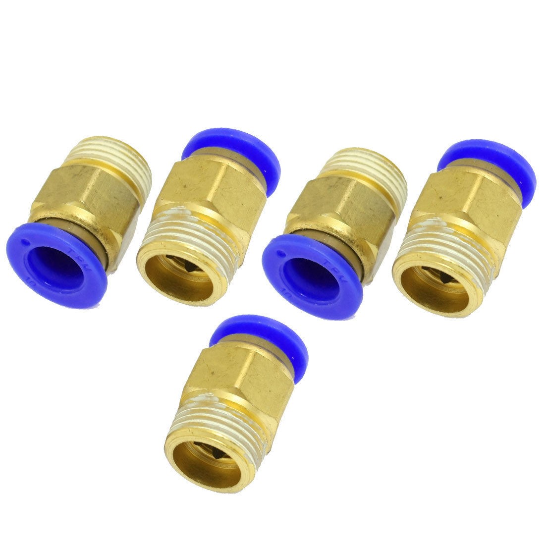 5 Pcs 3 8" PT Thread Air Quick Coupler Straight Brass Connector for 10mm Tube