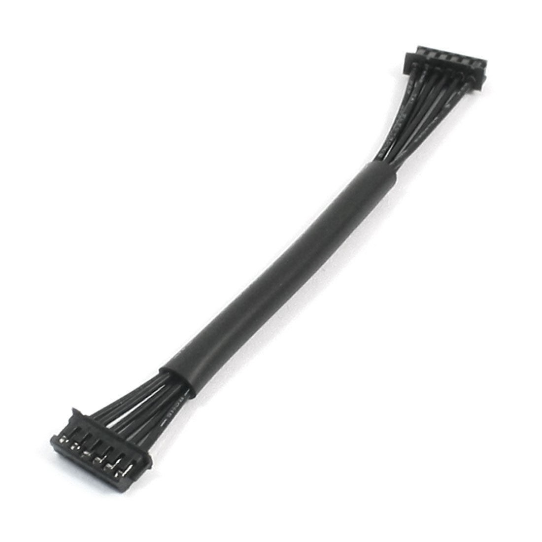 RC Car Motor Male to Male 6Pin JST-XH Plug Flat Type Sensor Wire Black 9cm