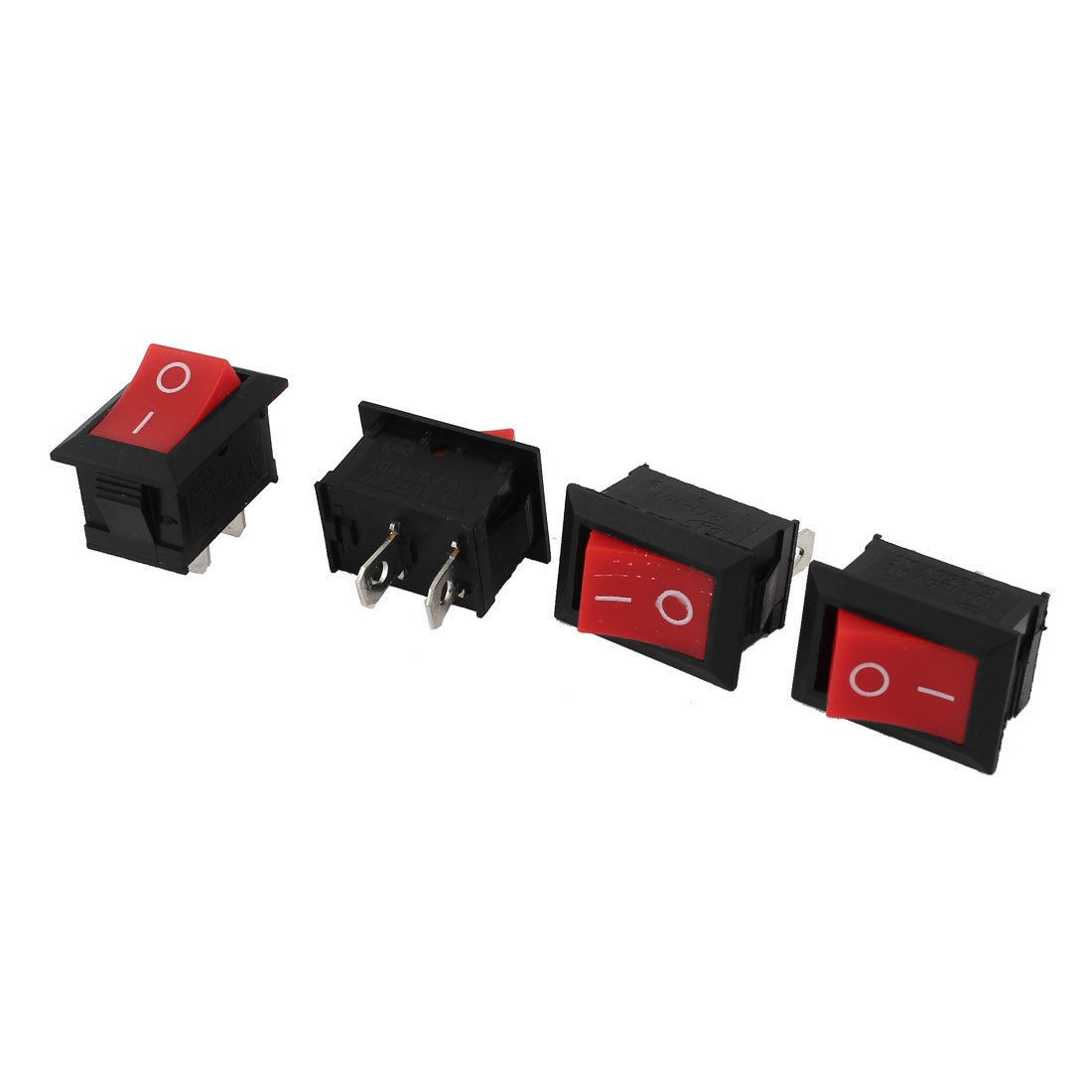 4 Pcs SPST ON/OFF 2 Pin Square Boat Rocker Switch AC250V 6A AC125V 10A