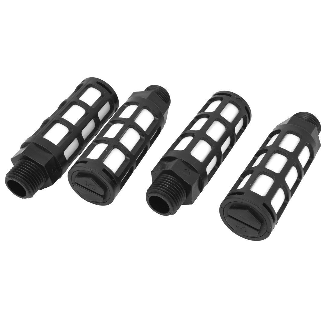 4 Pcs Plastic 20mm 1/2PT Male Thread Pneumatic Noise Muffler Silencer Pipe