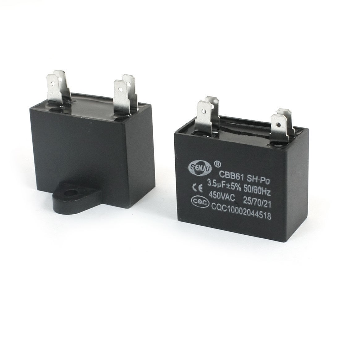 AC 450V 3.5uf Rectangular Ceiling Fan Motor Running Capacitor CBB61 2Pcs