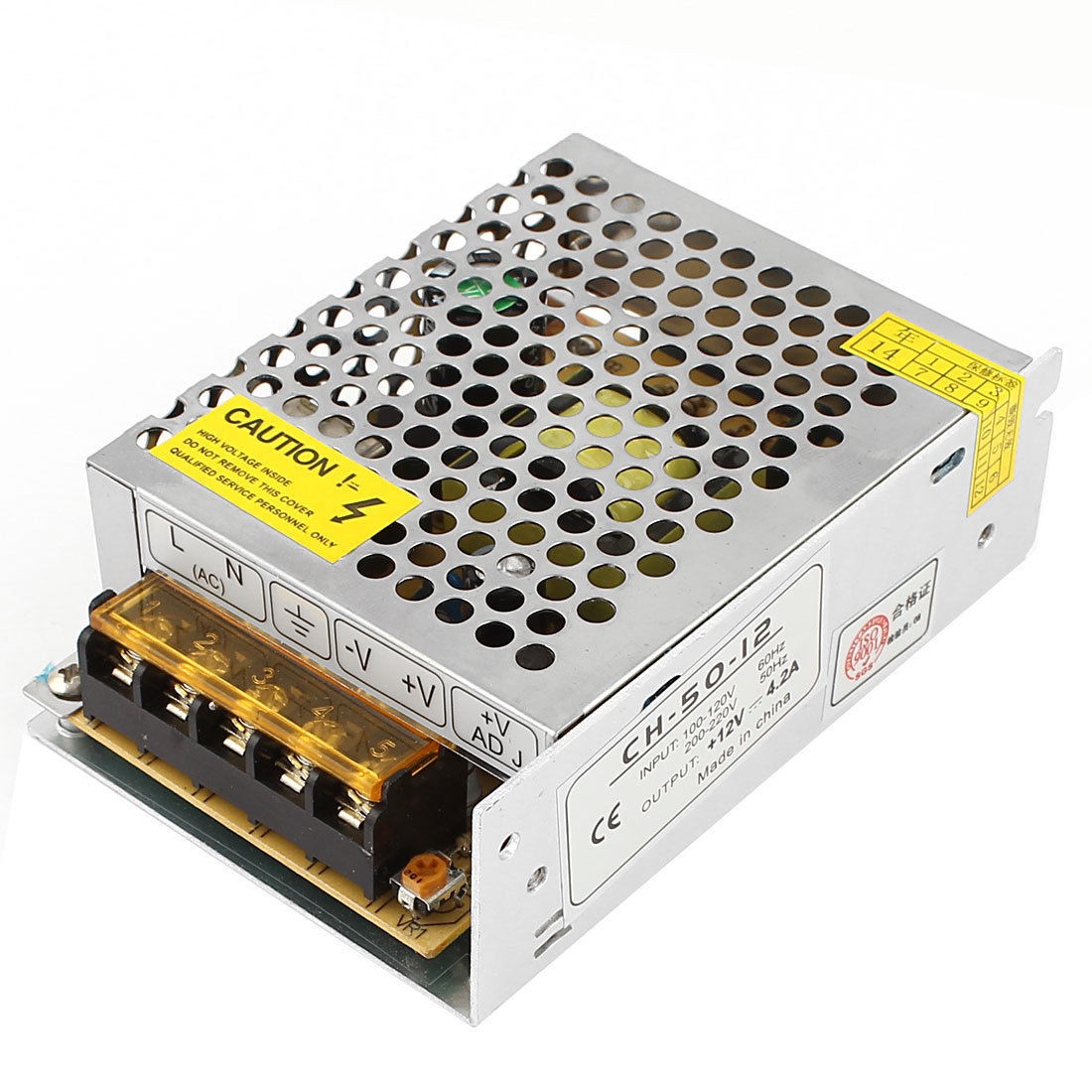 AC100-120V to DC 12V 4.2A 50W Switching Power Supply Adapter for LED Strip Light