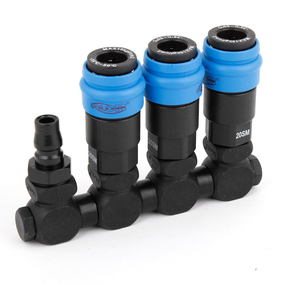 Pneumatic 1 4PT Male Thread 3 Pass Air Flow Quick Connect Coupler