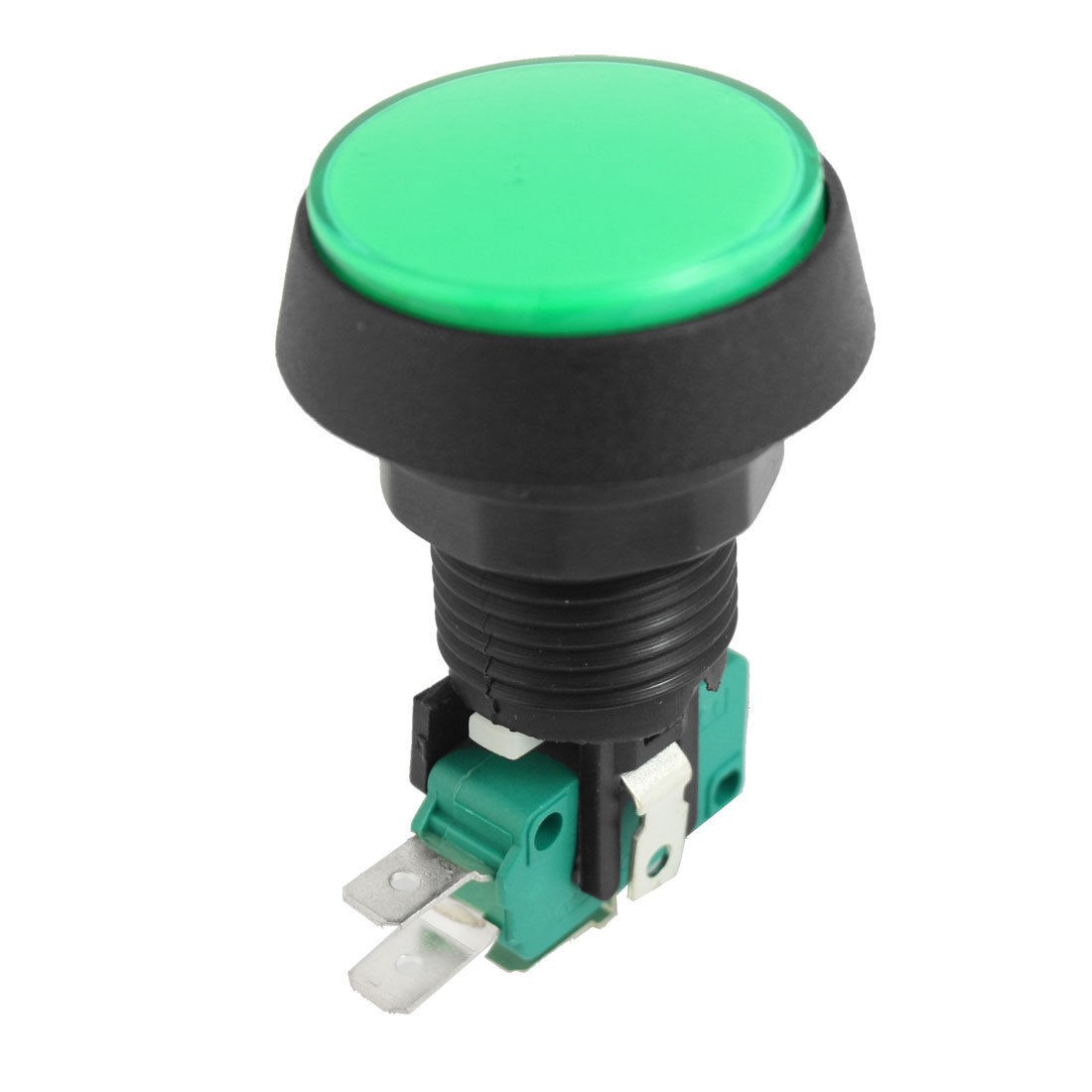 AC 125V 250V 16A 22mm SPDT Momentary Green Arcade Game Push Button Switch