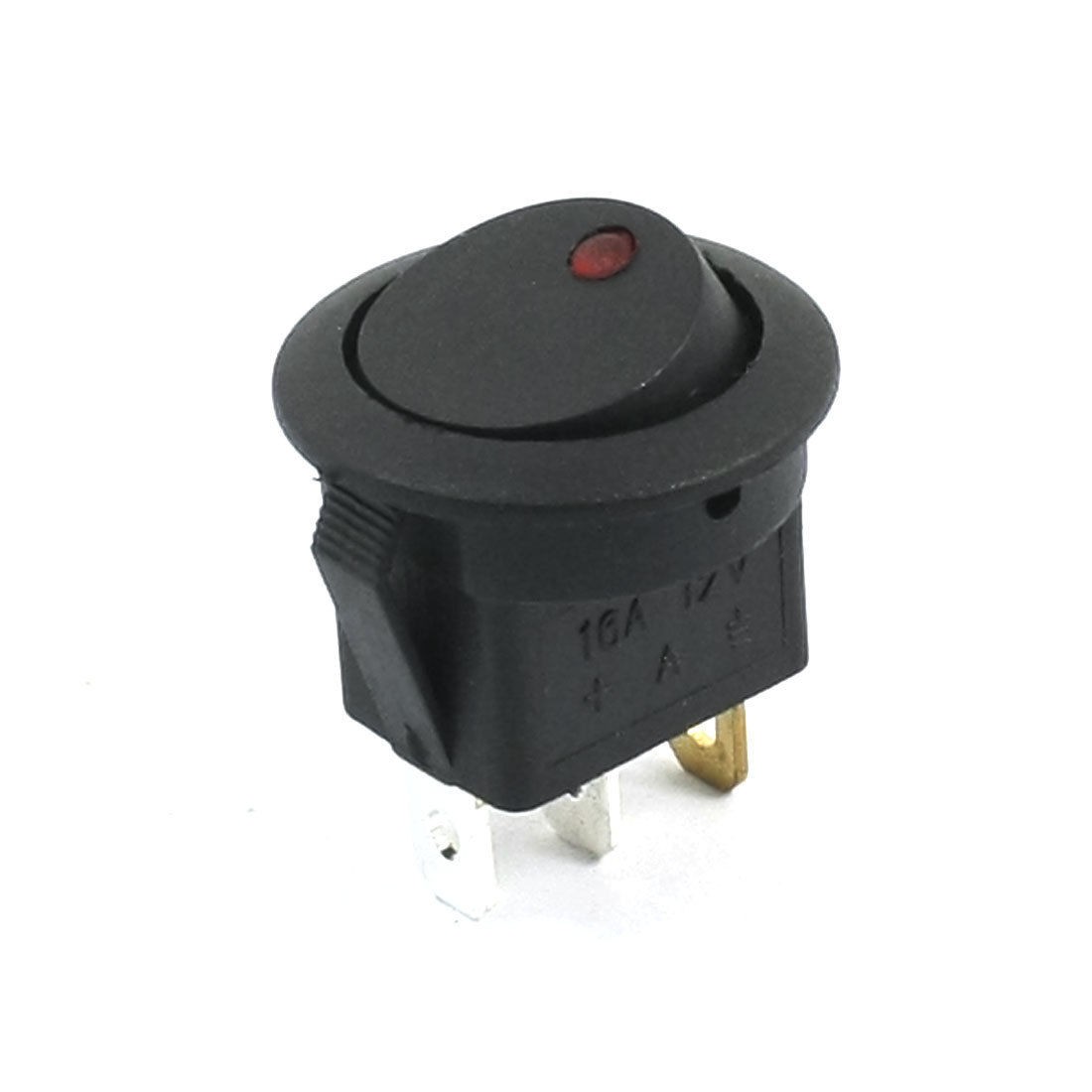 DC 12V Red Light SPST 2 Position ON/OFF Round Boat Rocker Switch for Car Auto