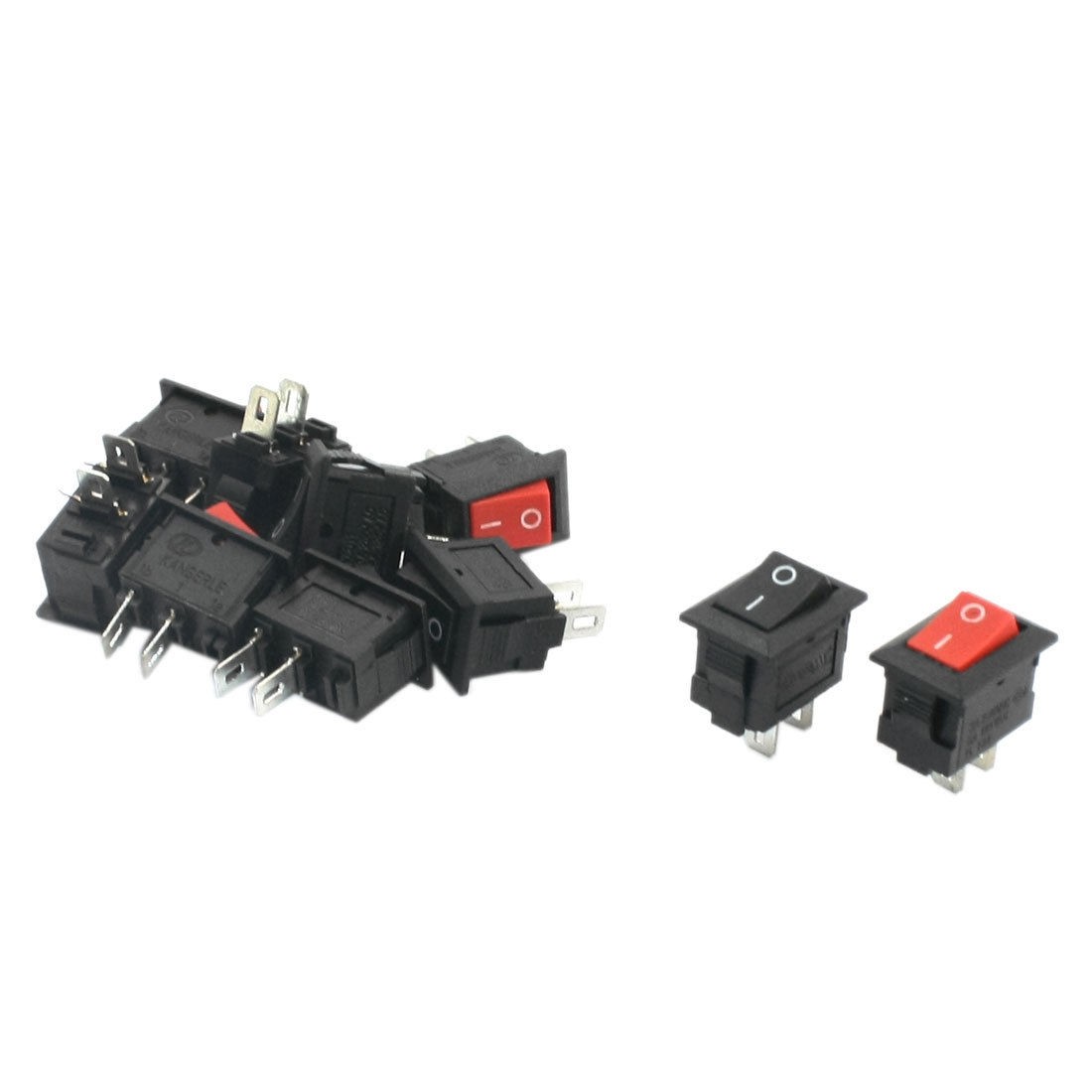 10PCS 2 Position SPST Snap in Boat Rocker Switch AC250V 3A AC125V 6A