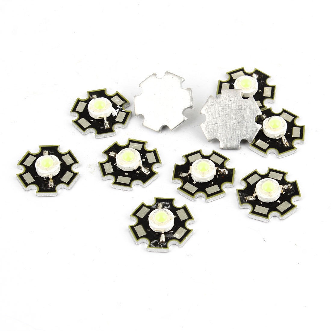 10 Pcs 3.5V White LED Emitter Metal Plate Lamp Light