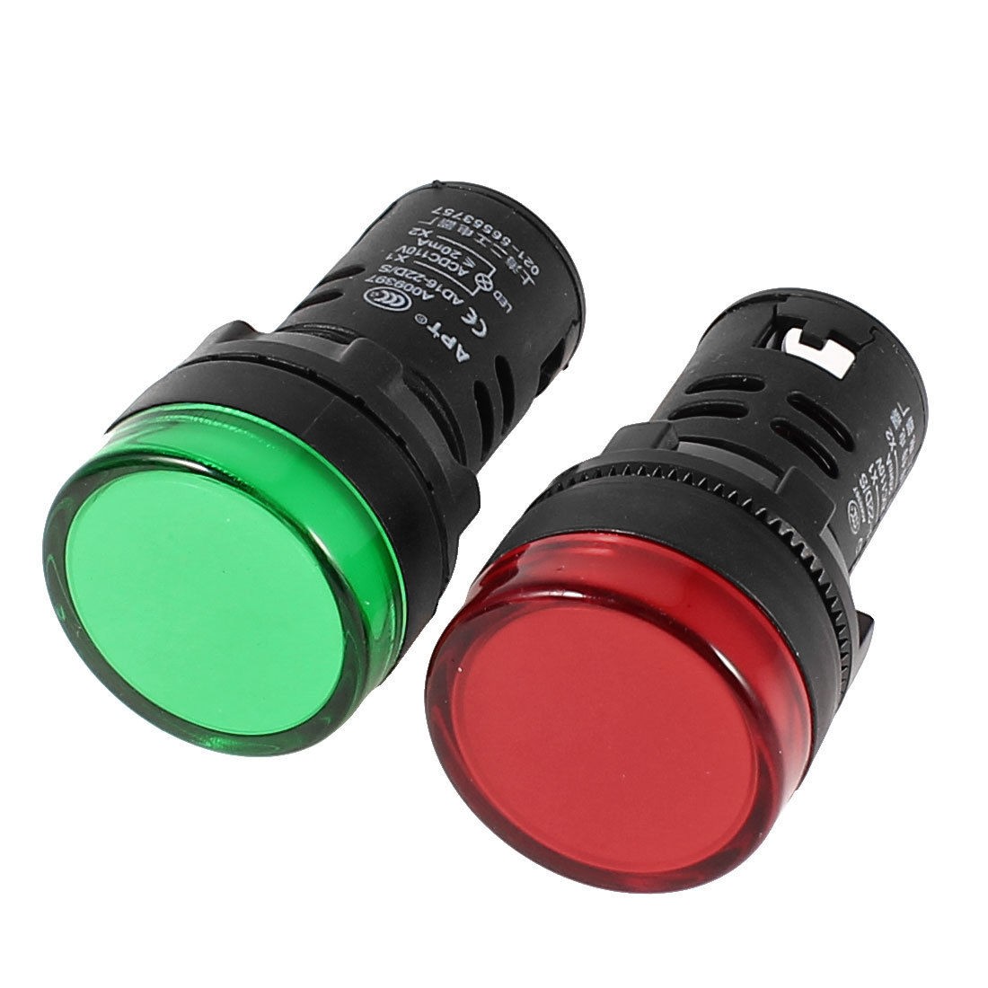 2 Pcs AD16-22D/S Green Red LED Pilot Light Panel Indicator Lamp 22mm AC 110V