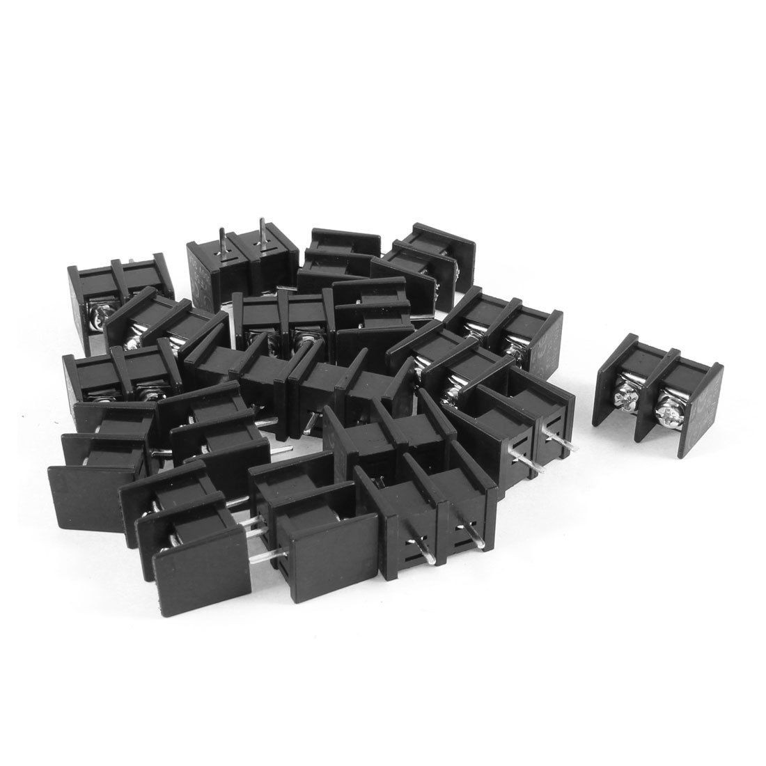 20 Pcs 300V 30A 2 Positions 10mm Pitch Pluggable Terminal Block Black