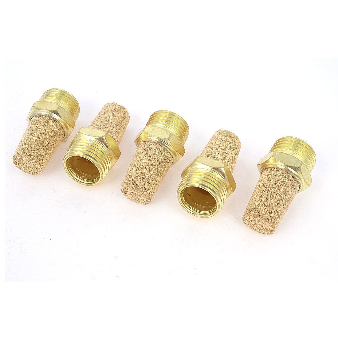 5 Pcs Brass 1/2PT Male Thread Noise Reducing Pneumatic Muffler Silencer Filter