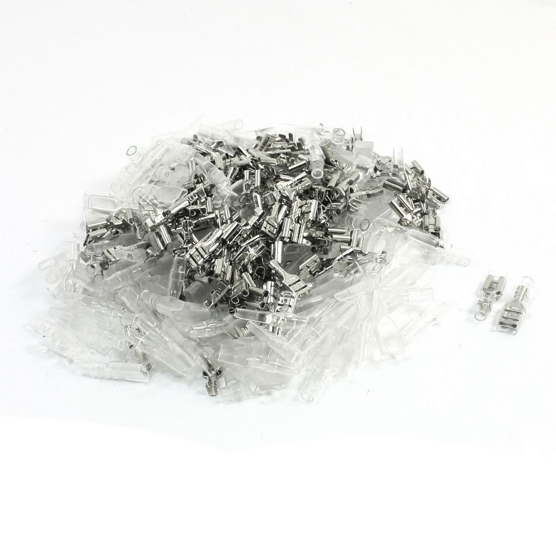 200Pcs 4.8mm Insert Spring Cold Pressed Terminal Connector Insulating Sleeve Set