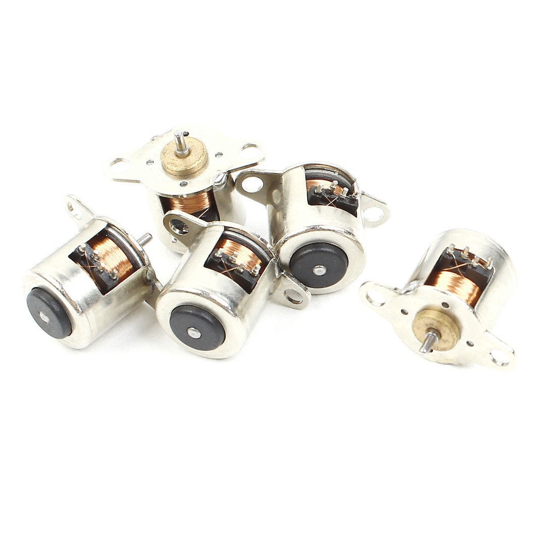 5pcs 3mm x 1mm Shaft Silver Tone Metal Stepper Motor 1000RPM