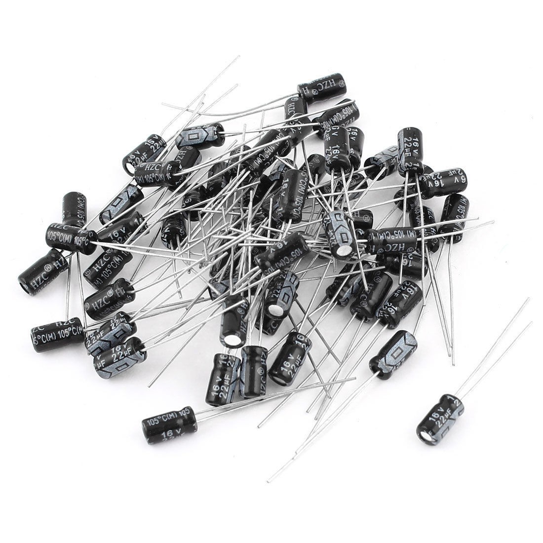 60PCS 22uF 16V 4x7mm Through Hole Radial Lead Aluminium Electrolytic Capacitor