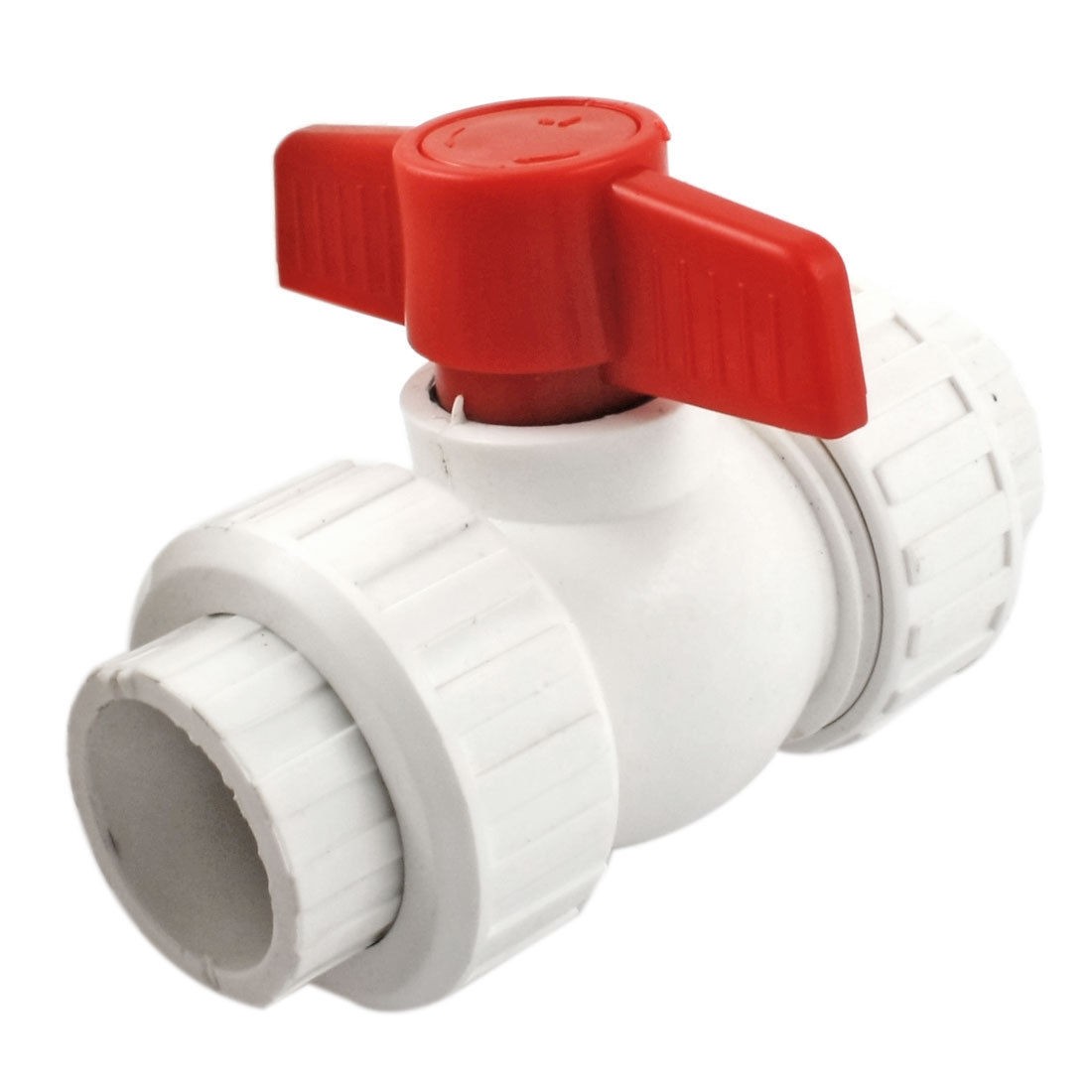 Red T Handle 31x31mm PPR Pipe Fitting Double Union Ball Valve White