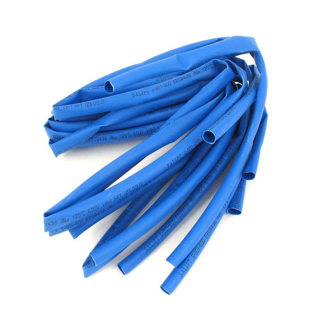 4pcs 600V Ratio 2:1 6mm Dia Polyolefin Blue Heat Shrinkable Tube 3.3ft