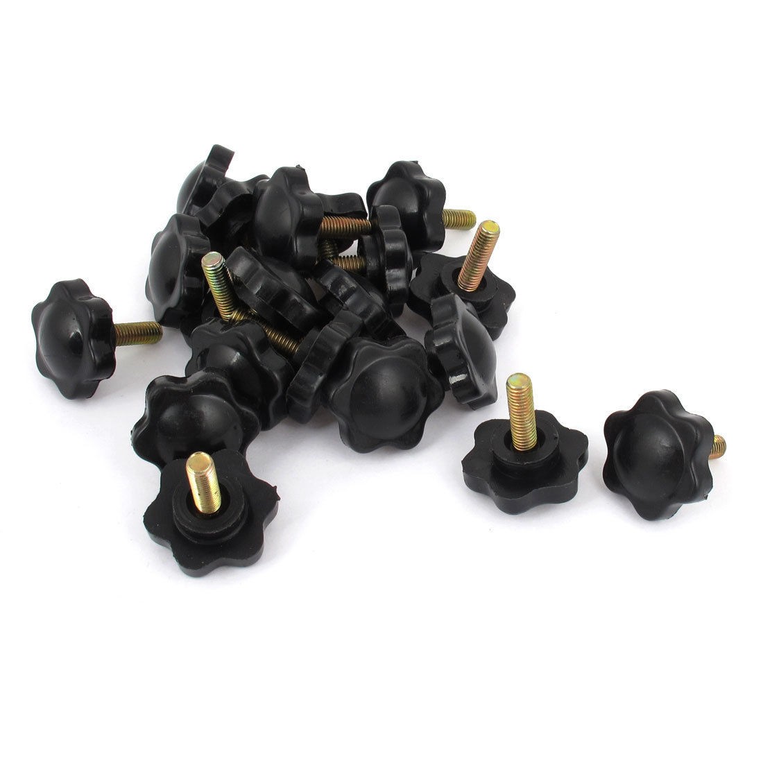 20PCS Star Hardware Clamping Knob M5 x 16mm x 25mm Black