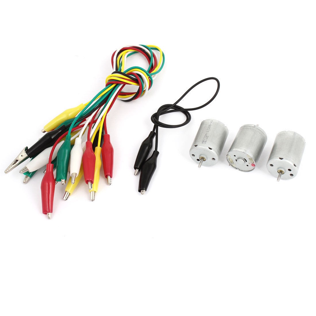 3Pcs DC 6V 2 Terminal Type 370 High Torque Motor 9000RPM w Alligator Clip Cable