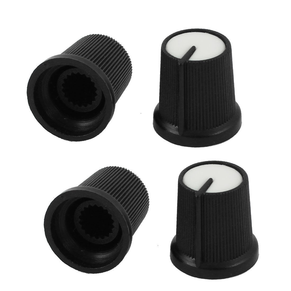 4pcs Plastic 5.5mm Knurled Shaft Taper Volume Knob Cap for Potentiometer Pot