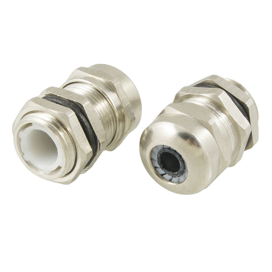 Stainless Steel PG9 4-8mm Waterproof Connector Cable Gland 2 Pcs