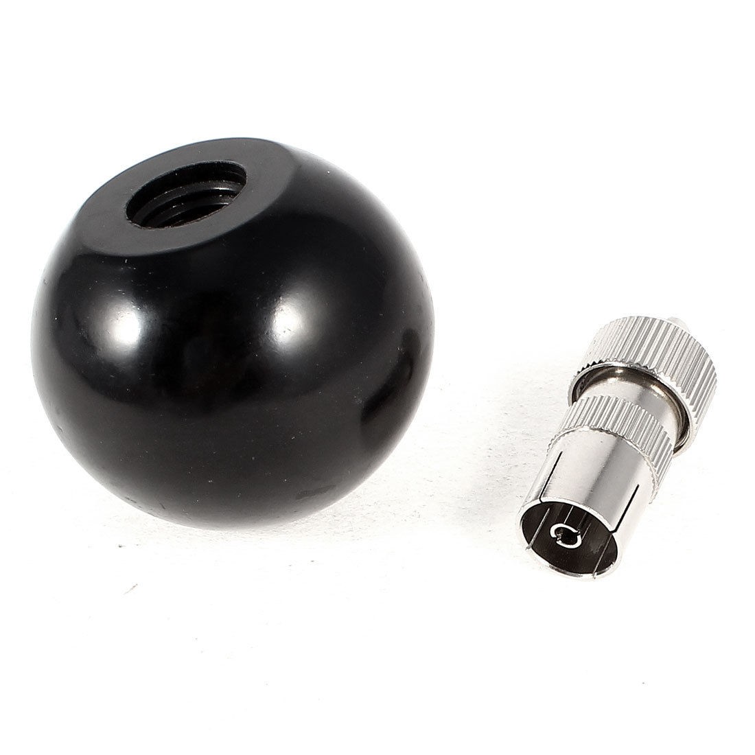 Machine Control Handle Threaded Ball Knob Black 40mm Dia 12mm Hole