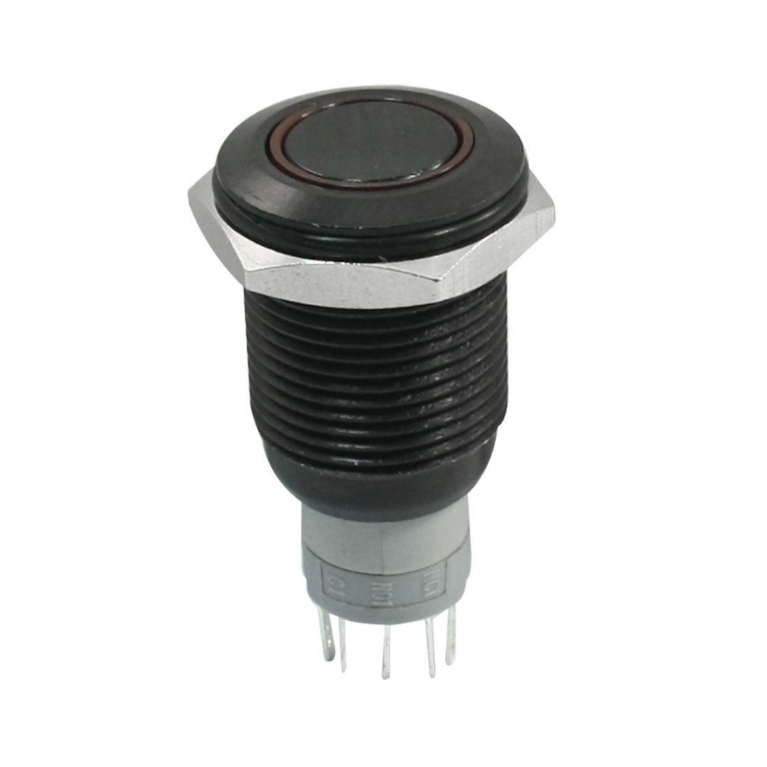 16mm Red Ring LED Light 24V Plastic Momentary SPDT Button Switch 250VAC 3A