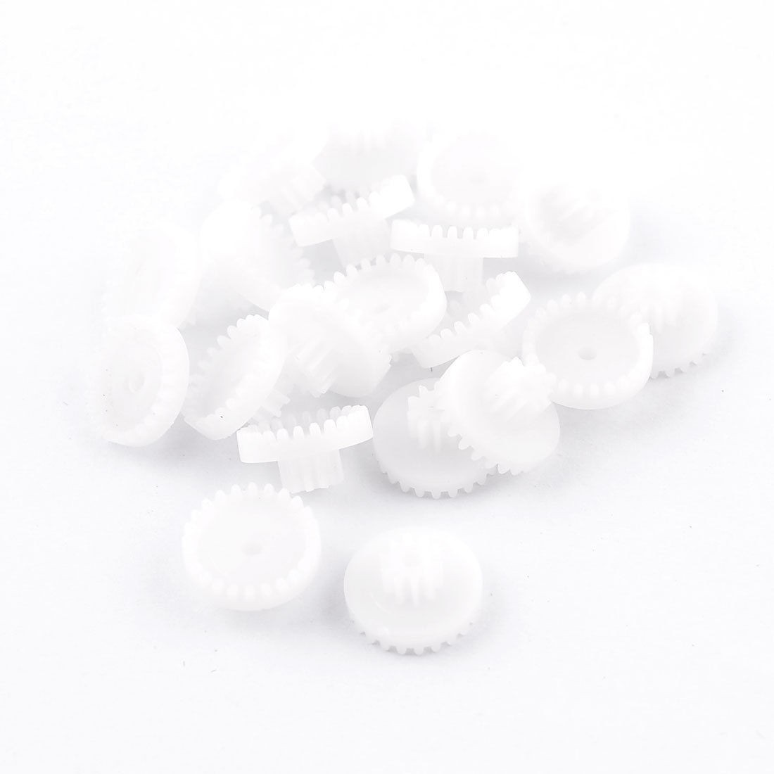20 Pcs White Plastic Electric Machanical Crown Gears 13mm Dia