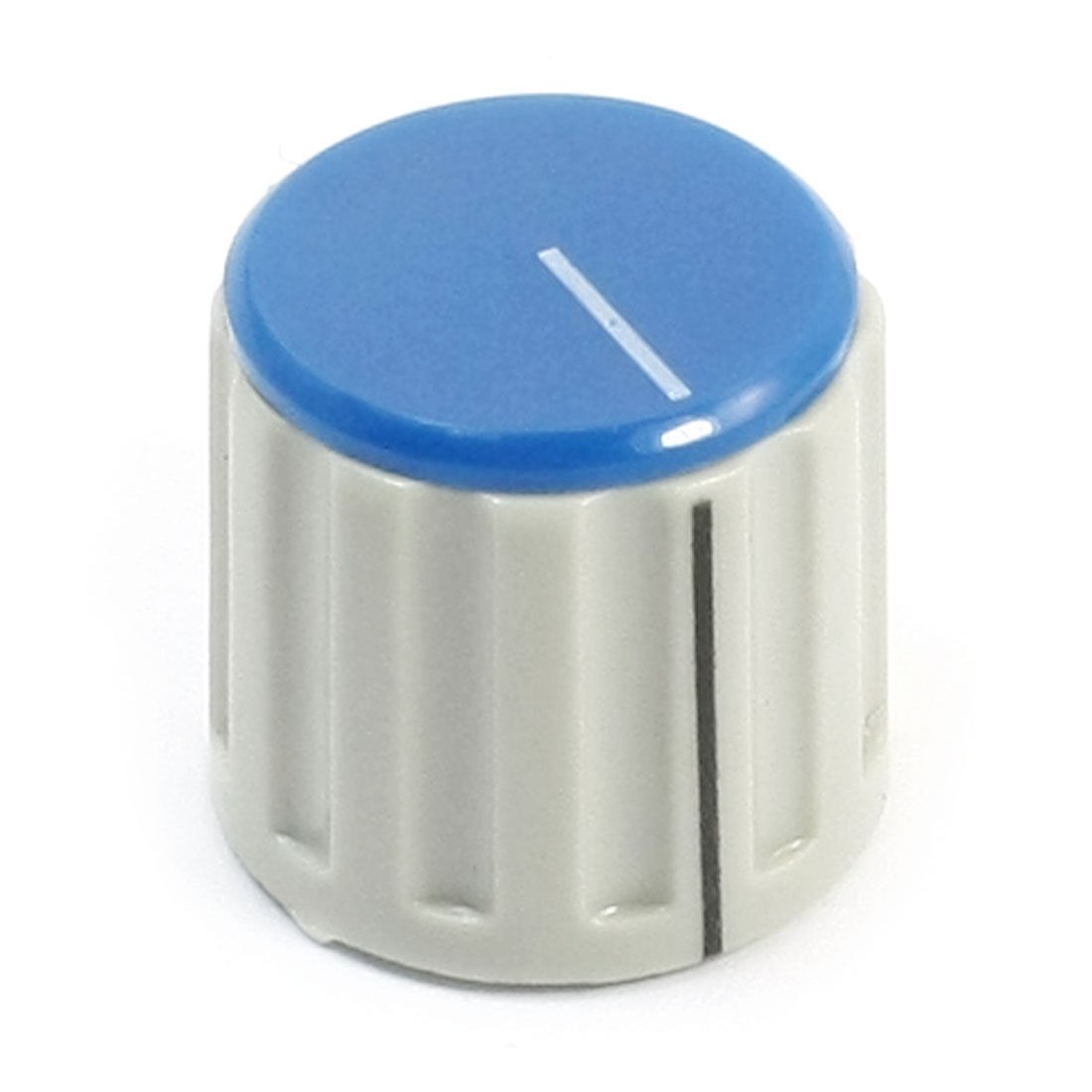 Ribbed Grip 6mm Split Shaft Blue Cap Volume Knob KN115 for Potentiometer Pot