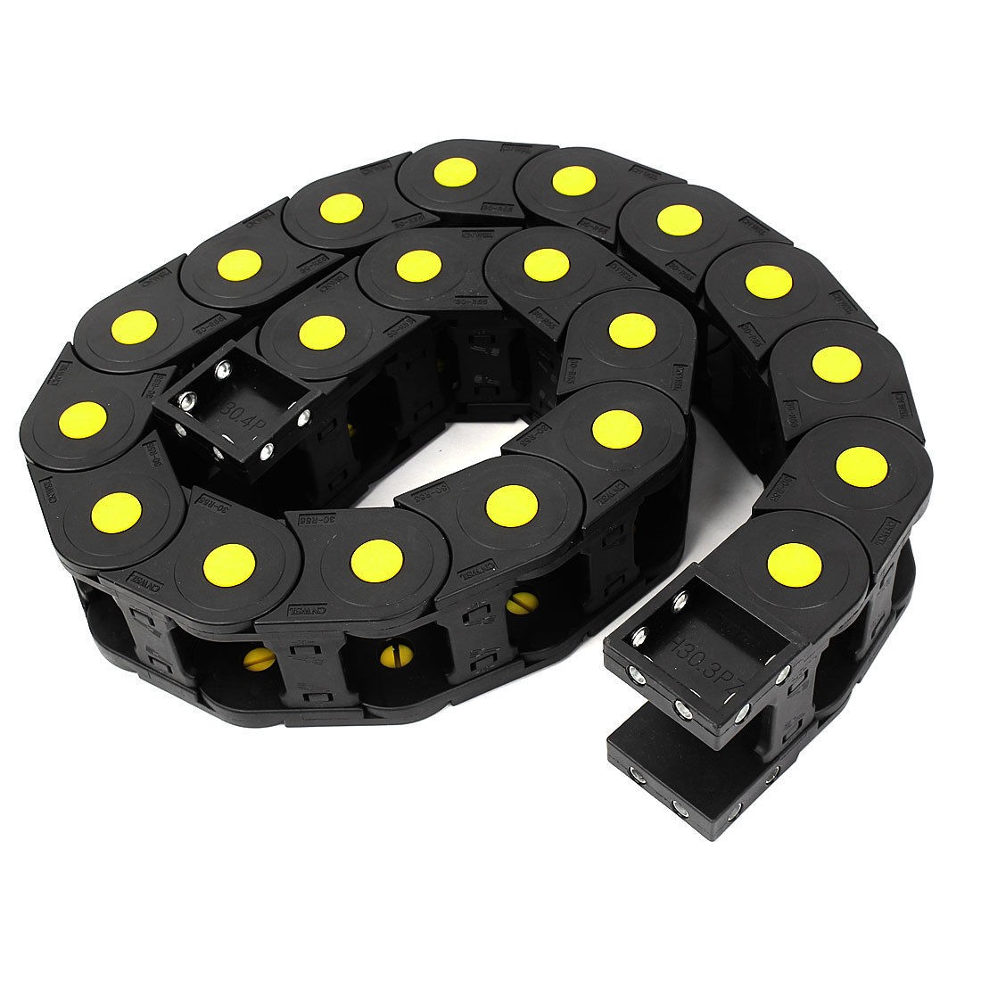 CNC Machine Black Plastic 30mmx38mm R11cm Cable Drag Chain 3.3Ft Long