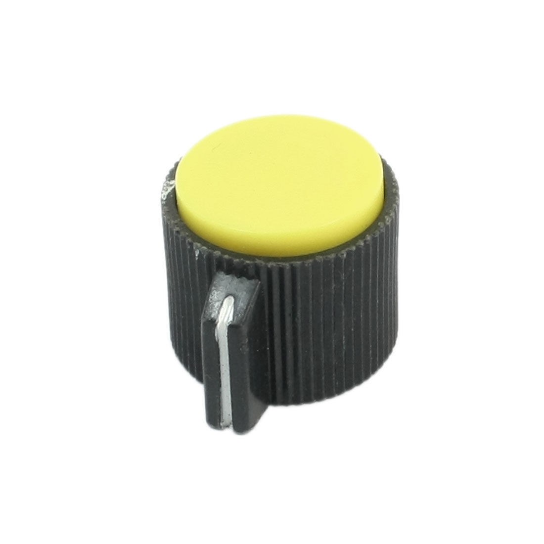 Plastic 6mm Shaft Dia Yellow Top Volume Knob Cap KN113 for Potentiometer Pot