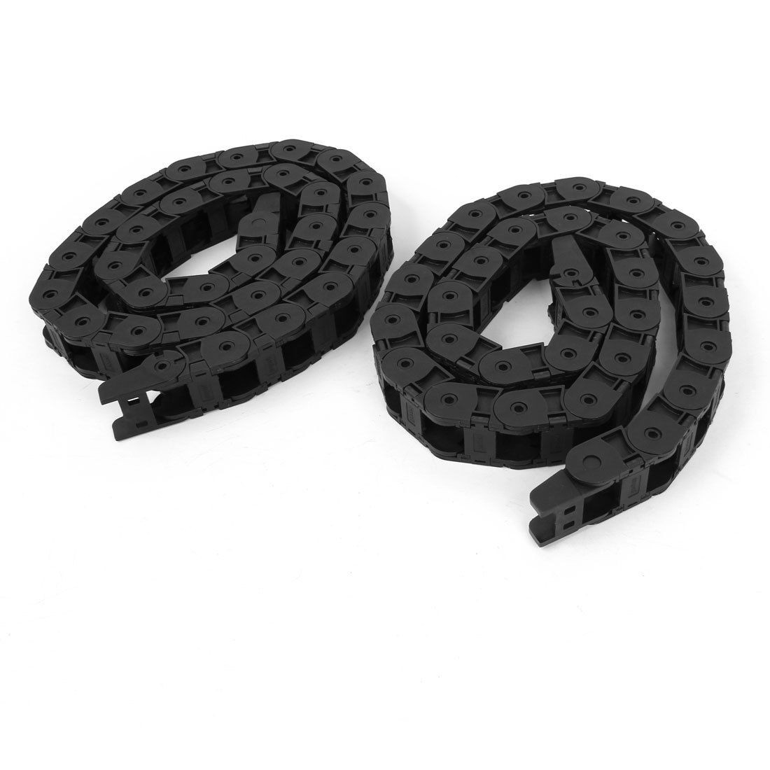 2 Pcs Black Plastic Drag Chain Cable Carrier 18 x 18mm for CNC Machine