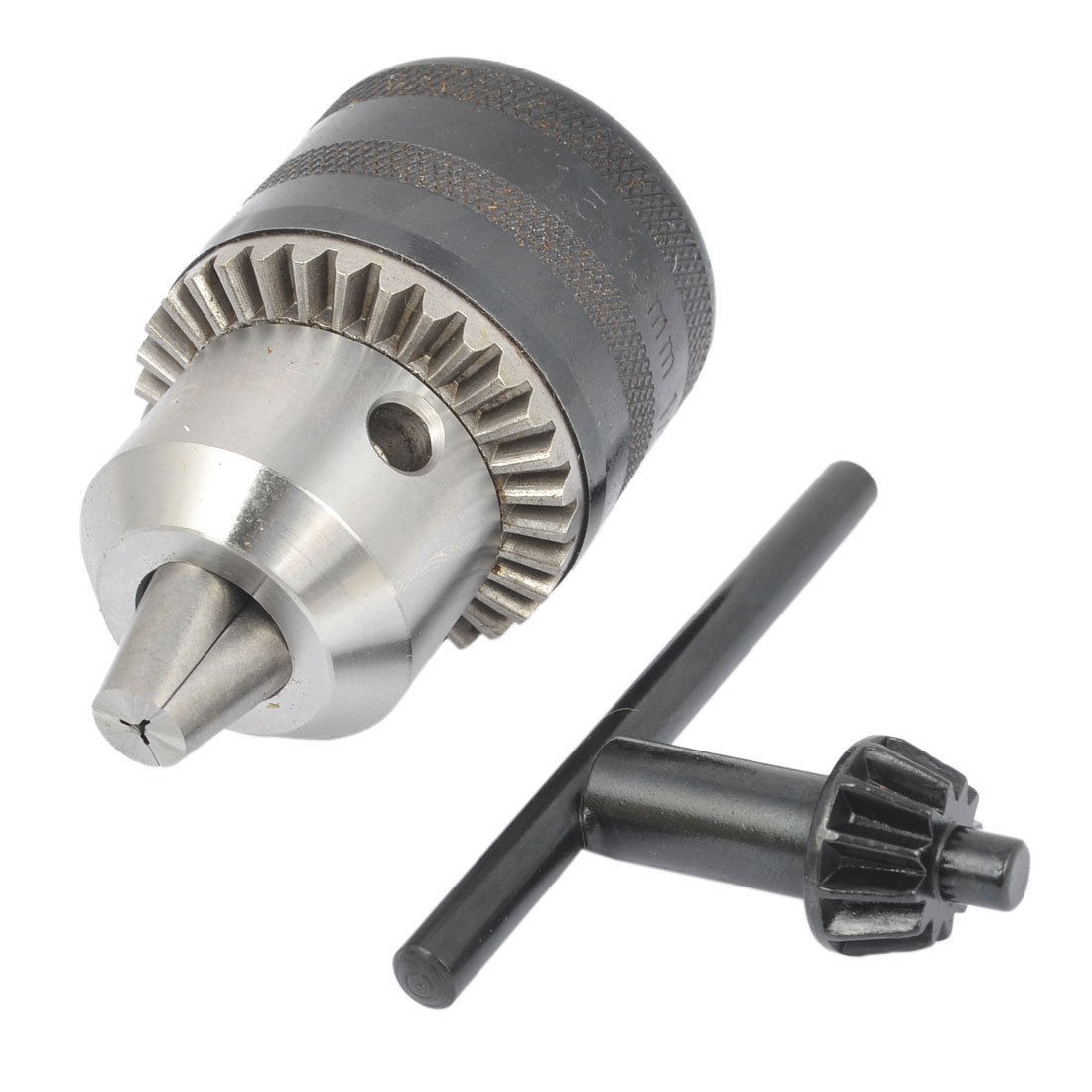 Mounted 1.5-13mm Electric Power Tool Component Key Type Drill Chuck Silver Tone