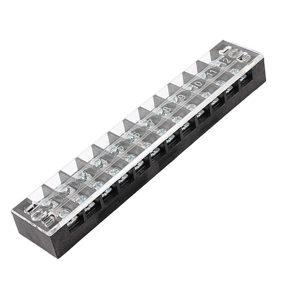 12 Position 600V 25A 2 Row Barrier Wiring Board Block Screw Terminal Strip