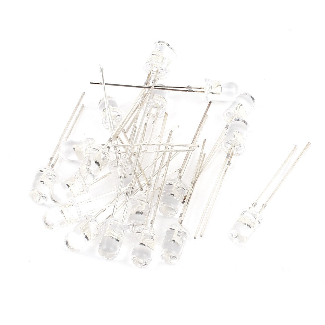 20Pcs 5mm Round Head Multicolor LED Bulbs Emitting Diode 6000MCD 3.4V 20mA