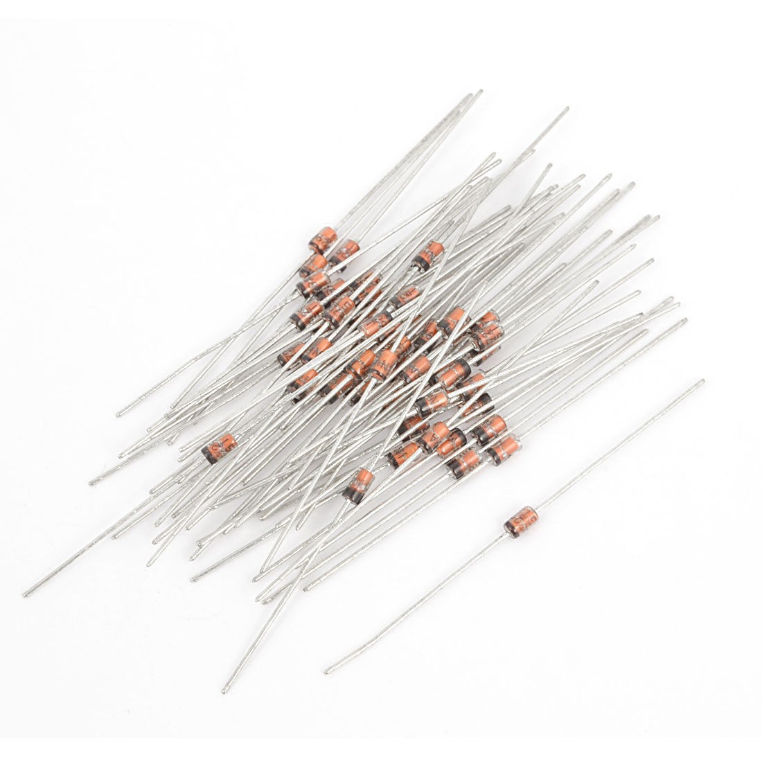 55Pcs 1N4729 3.6V 1W Glass Sealed Case Axial Leads Zener Diodes