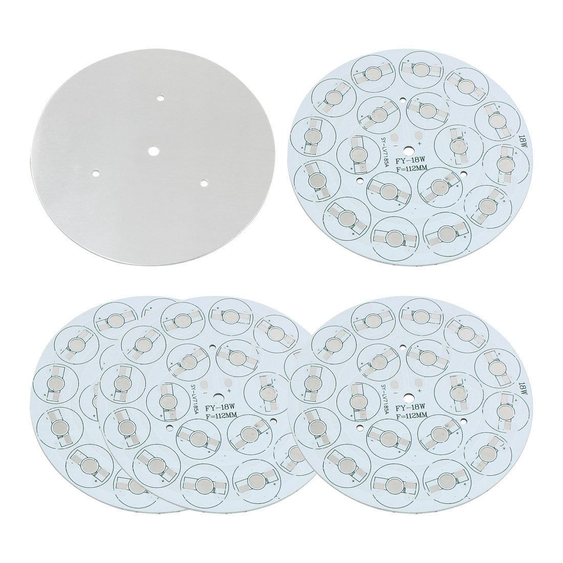 5Pcs 112mm Circle Aluminum PCB Circuit Board for 18 x 1W 3W LED in Series