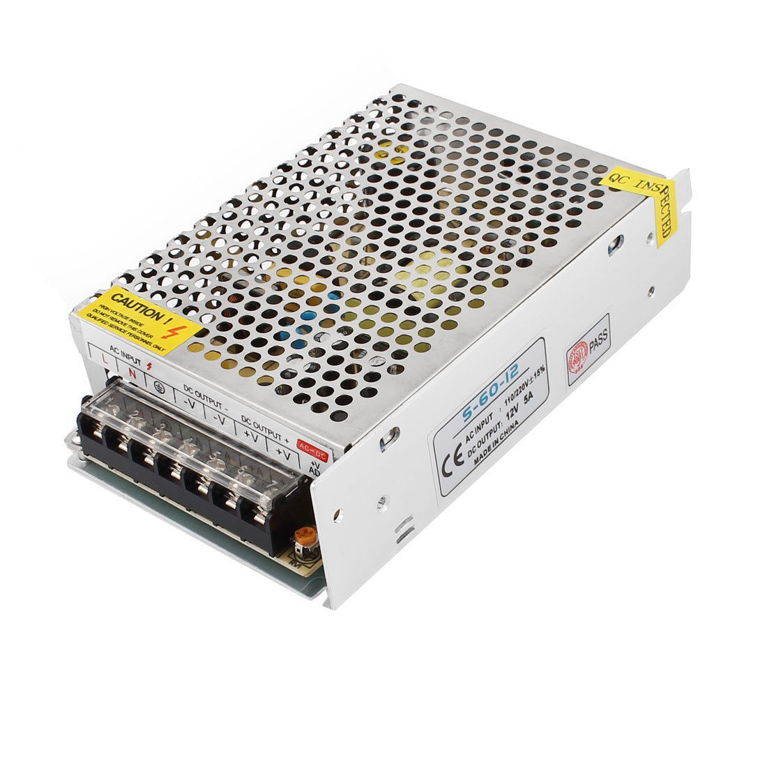 AC 110V-220V DC 12V 5A 60W Metal Housing Switching Power Supply Converter