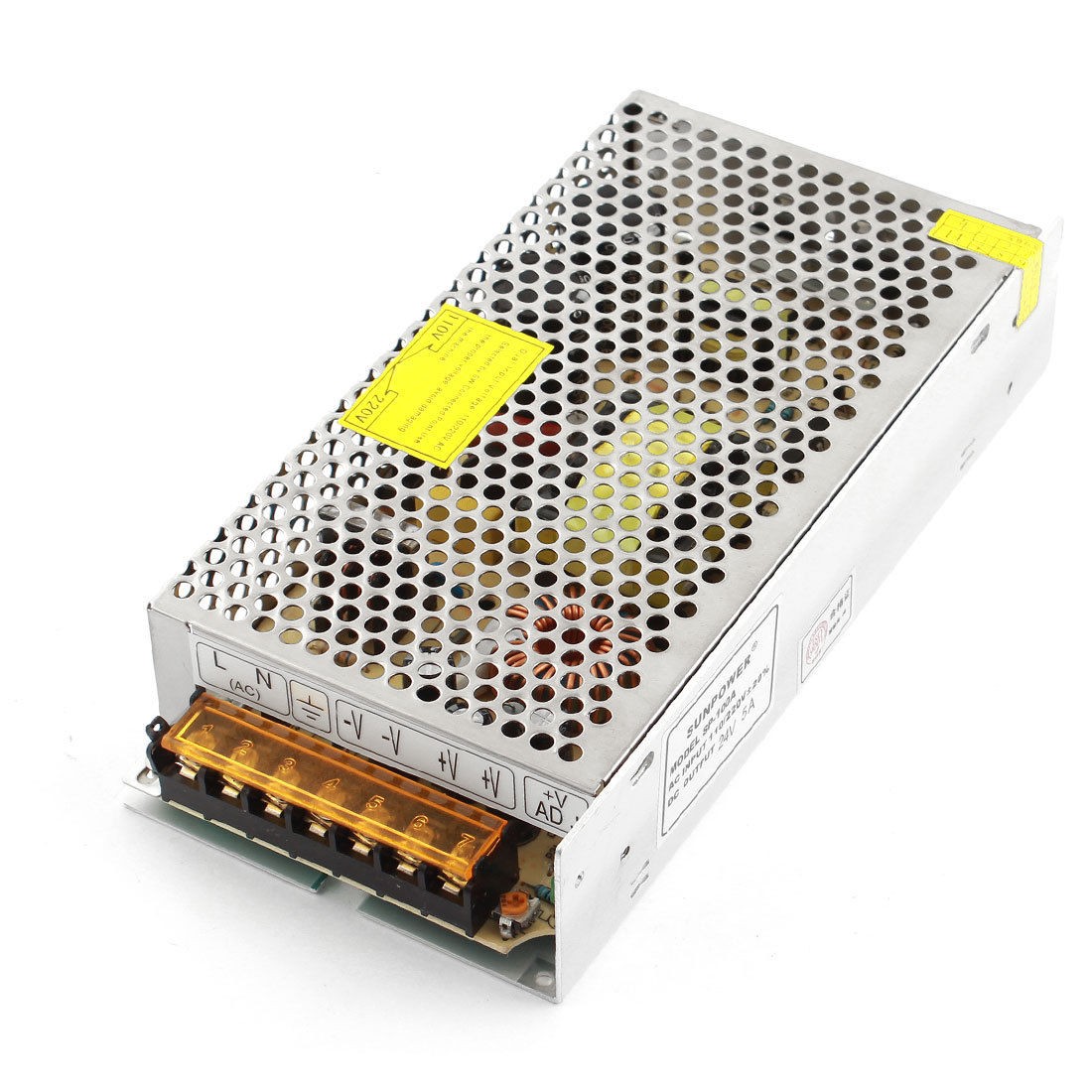 DC 24V 5A Silver Tone Switching Power Supply Driver for LED Strip Light