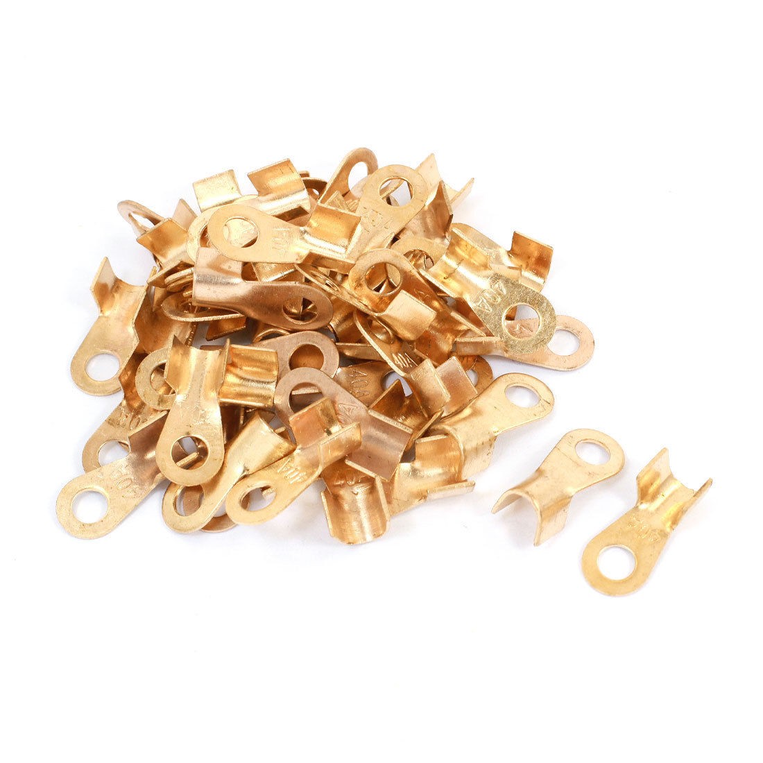 50 Pcs 40A Open Cable Connector Ring Tongue Copper Passing Through Terminals