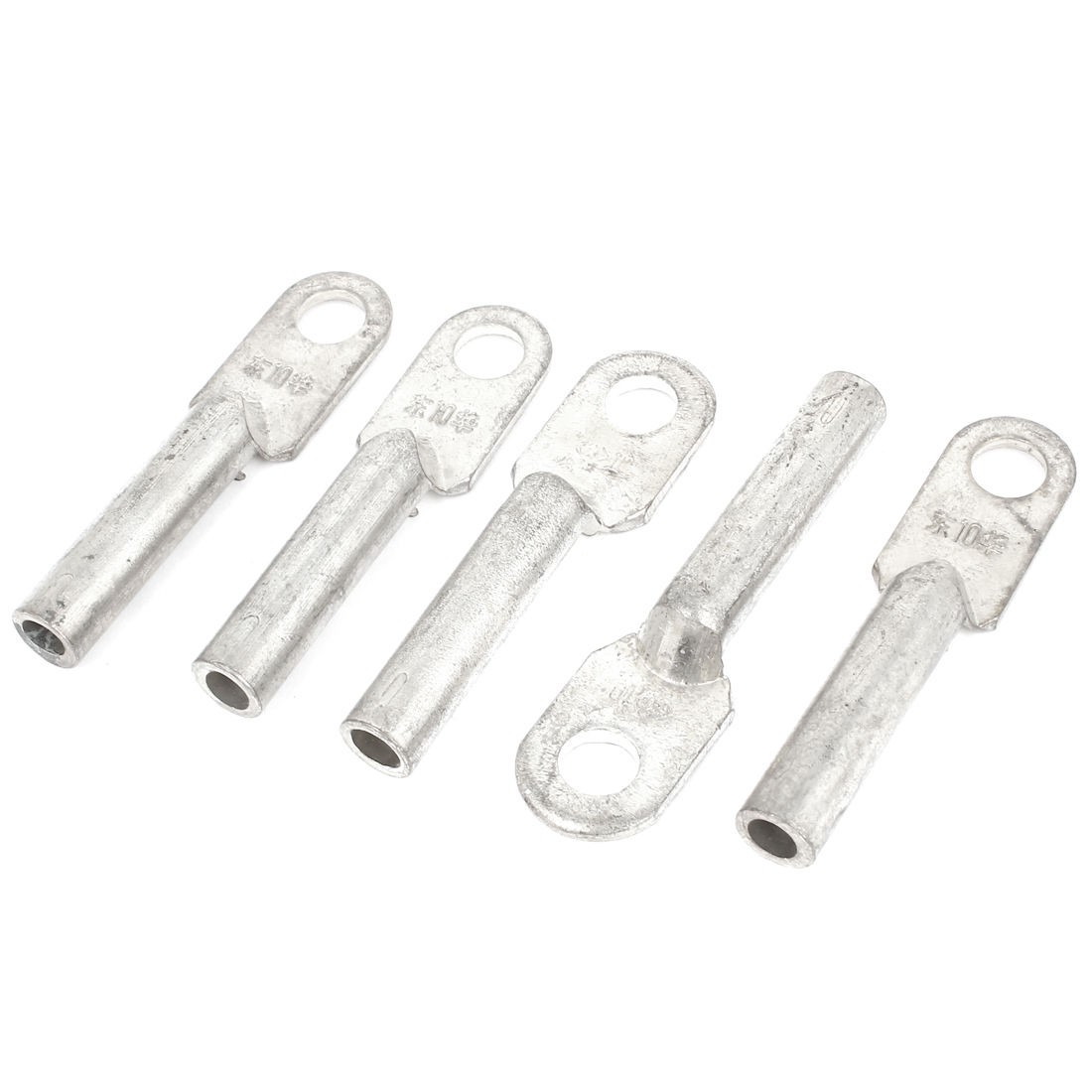 5 Pcs 10MM2 Cable Copper Lug Terminal Connector Silver Tone for 5 16" Dia Bolt