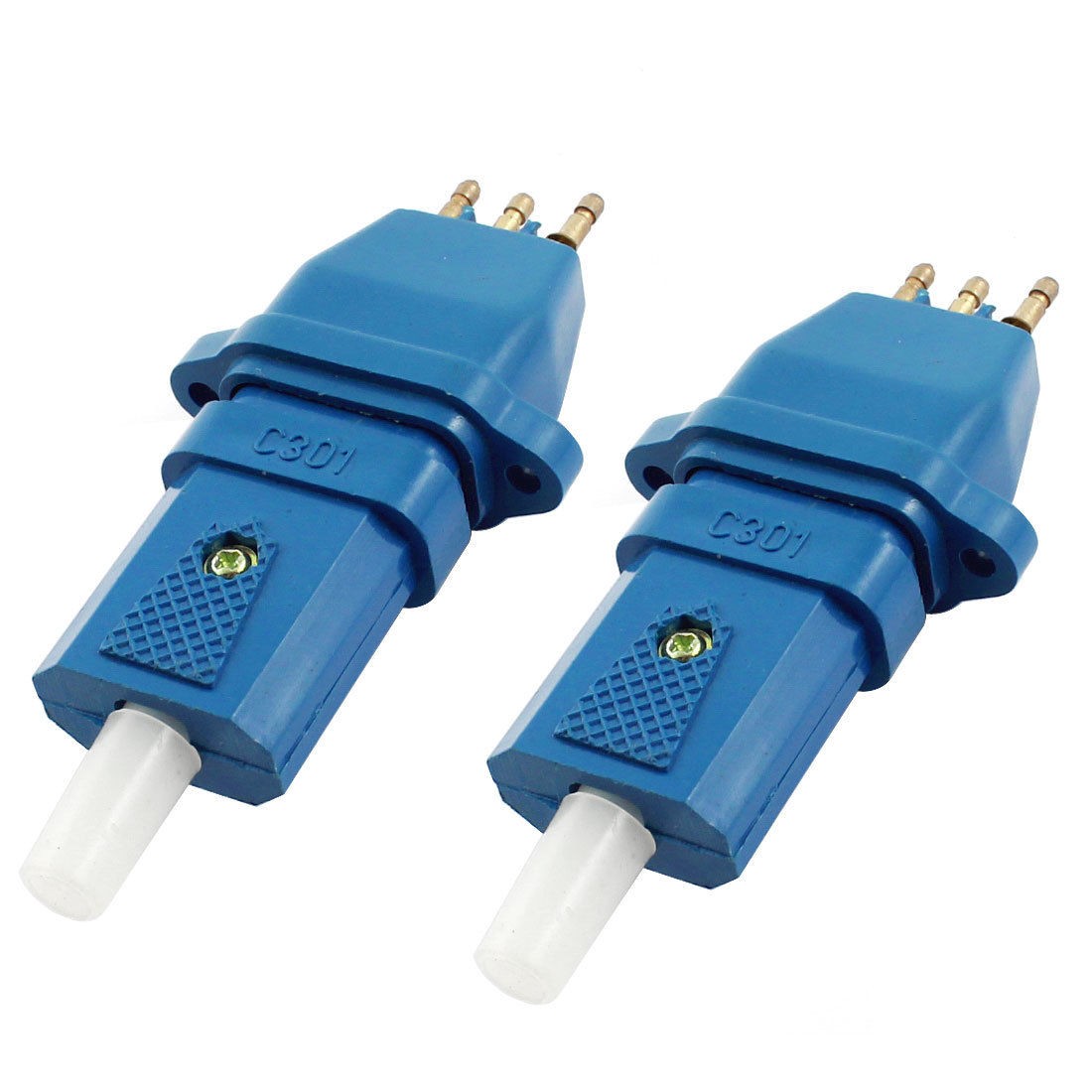 2 Pcs AC 250V 10A 3 Pin Male to Female Plug Insert Electric Power Socket