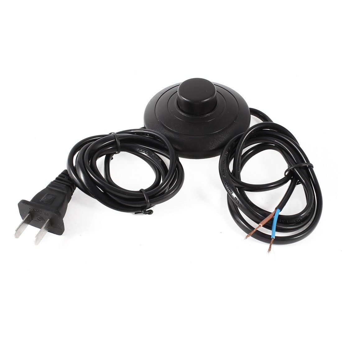 US Plug AC125V 3A Plastic Foot Switch 180cm Long Power Cord Black