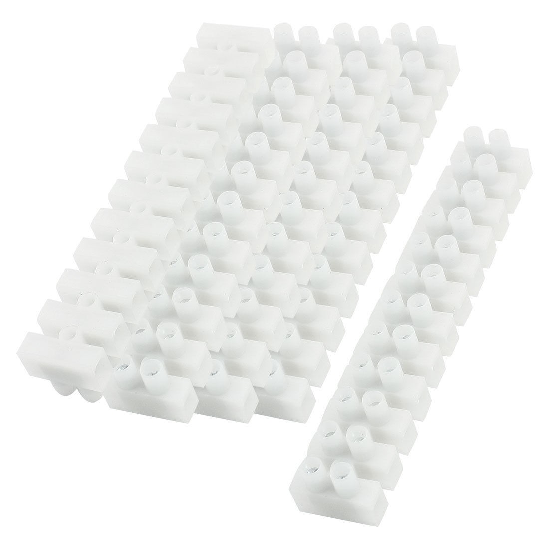 5pcs 600V 30A 12P Double Row Covered Barrier Screw Terminal Block Strip